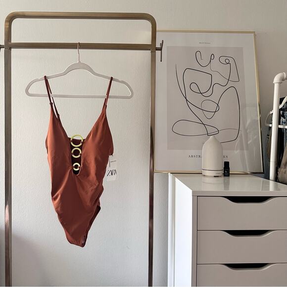 NWT ZARA GEOMETRIC PIECE SWIMSUIT - Picture 2 of 12